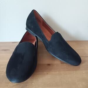 Vionic Willa Flats Womens 8 W Black Suede Loafers Comfort Casual